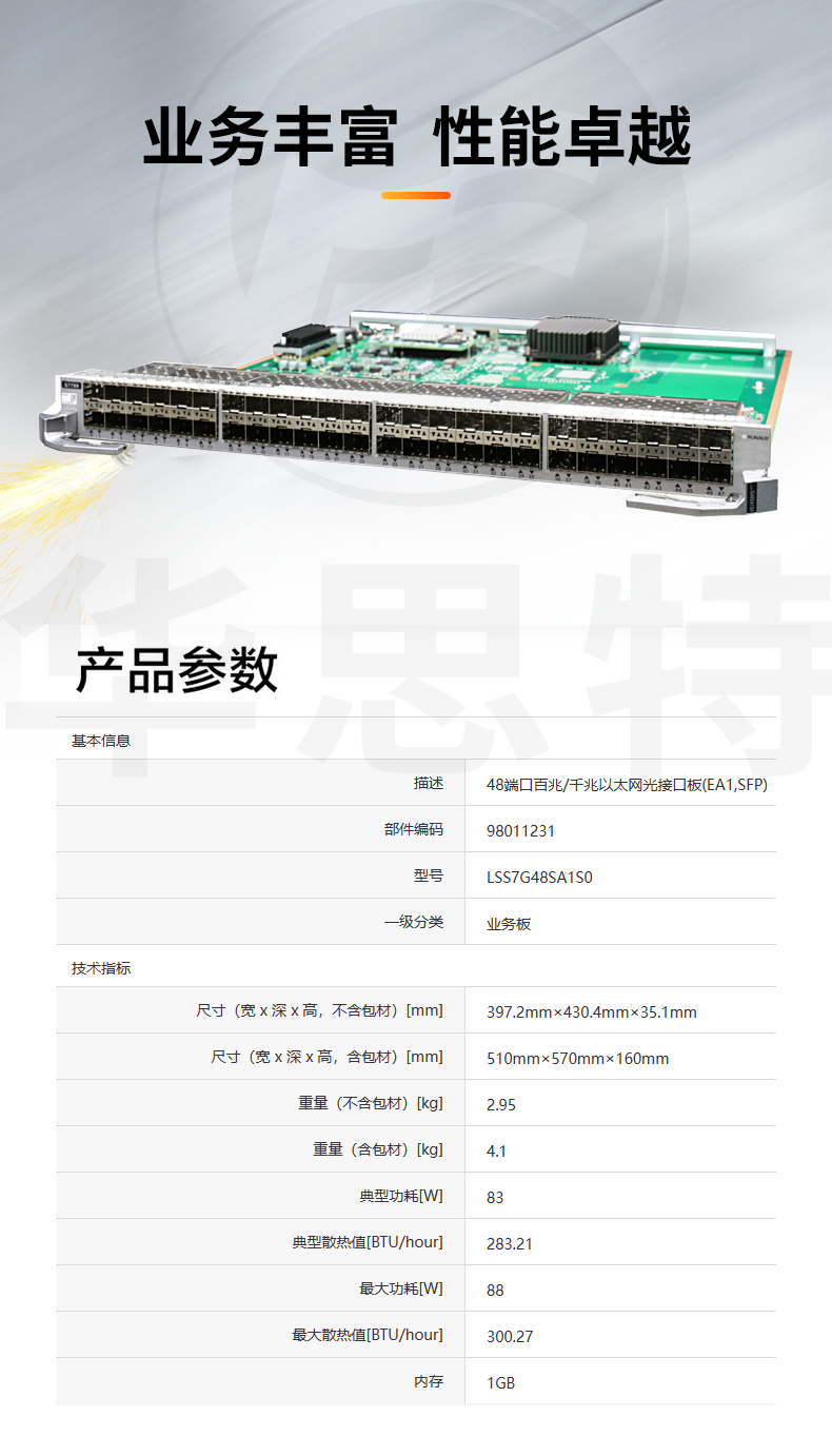 華為交換機板卡 LSS7G48SA1S0