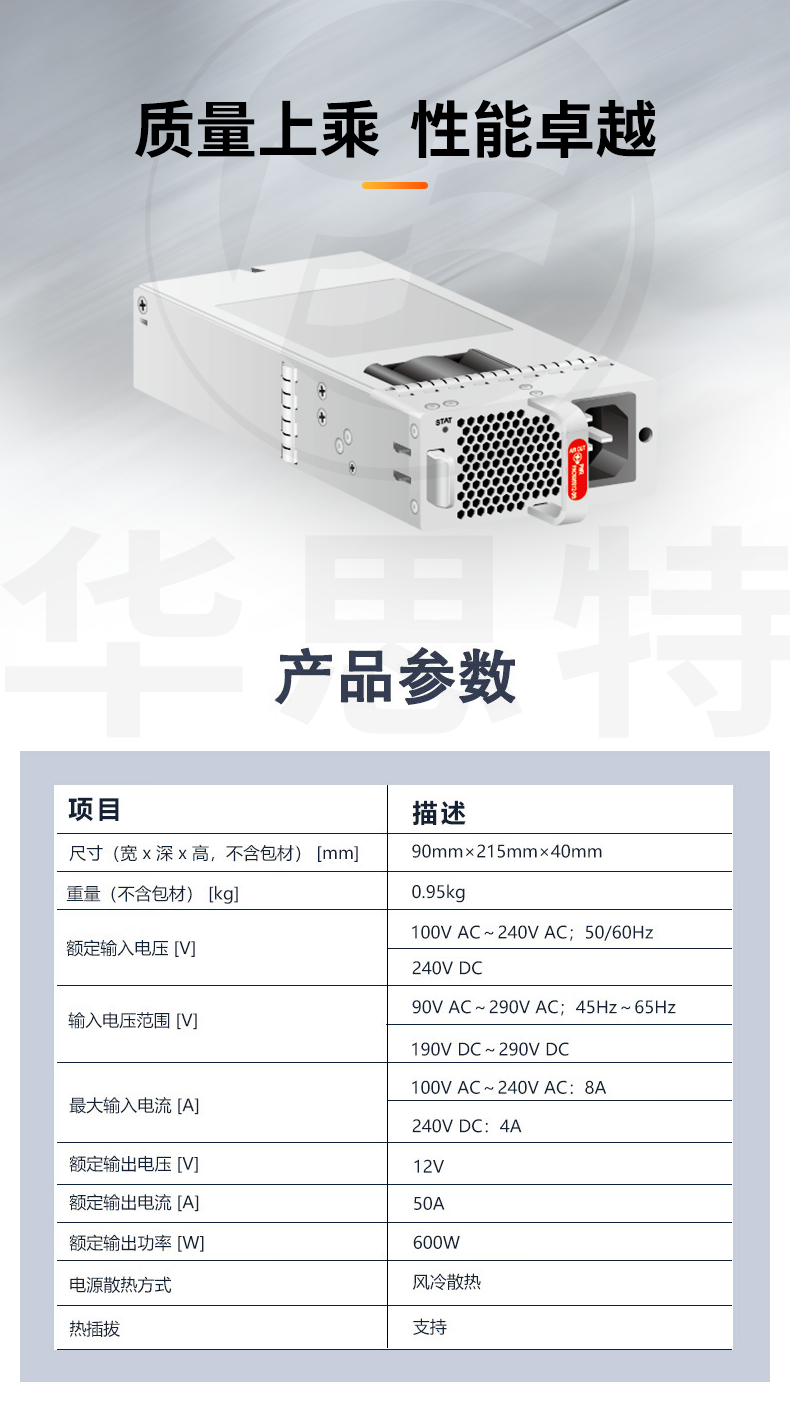 PAC600S12-DB 600W交流電源模塊