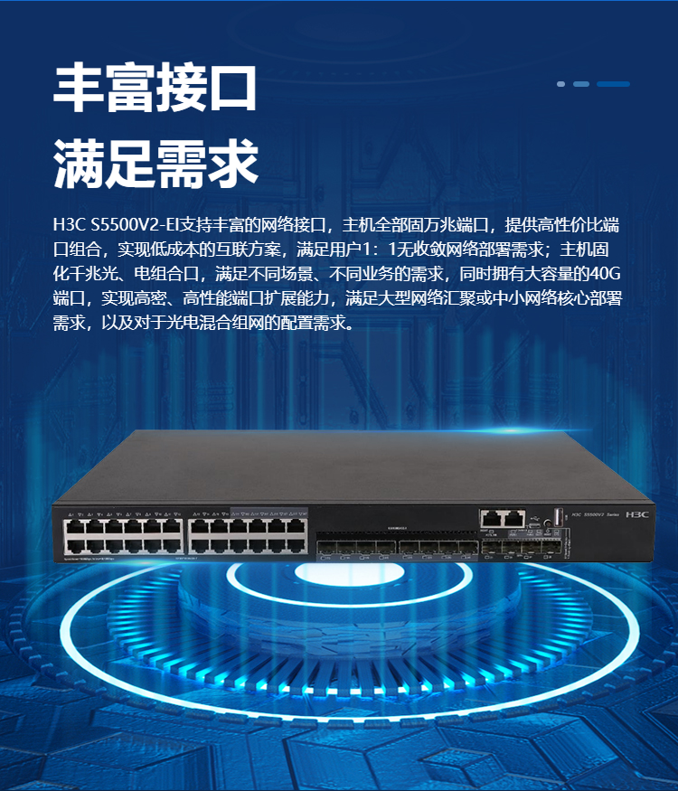 華三（H3C）LS-5500V2-28C-EI 24口千兆交換機