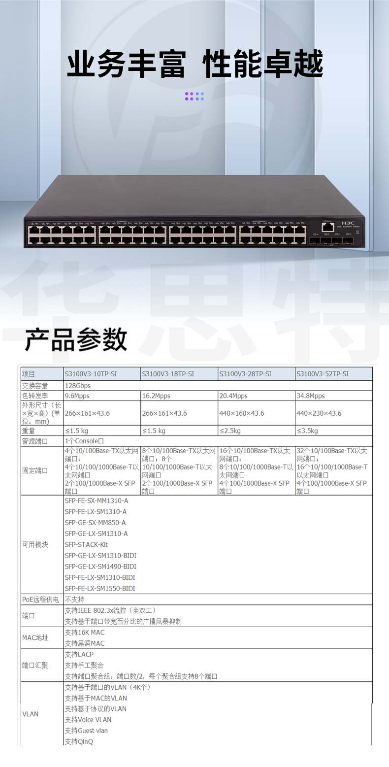 H3C交換機 LS-3100V3-52TP-SI